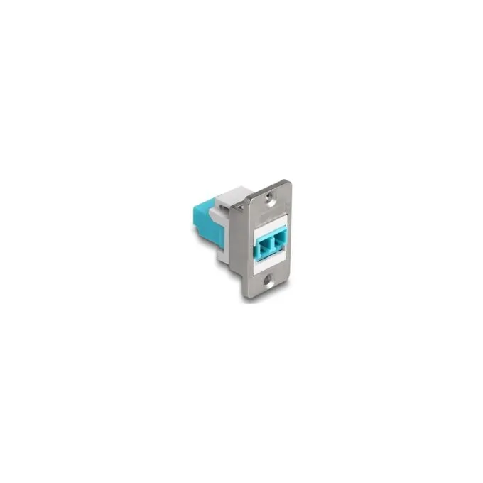 Panel Mount LC Duplex zu LC Duplex Buchse silber weiß aqua — image 1