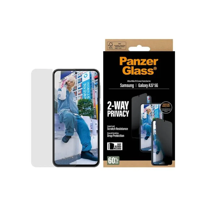 PanzerGlass Privacy Displayschutz Samsung Galaxy A37 Ultra-Wide Fit EasyAligner — image 1