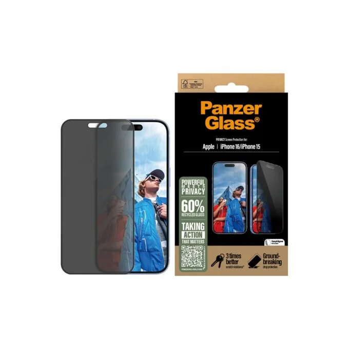 PanzerGlass Privacy iPhone 16 15 UWF — image 2