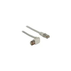 Patchkabel CAT6 DeLOCK RJ-45 S STP gewinkelt gerade 0.5m Grey