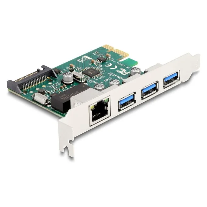 PCI Express x1 Karte zu 3 x USB 5 Gbps Typ-A Buchse + 1 x Gigabit LAN — image 1