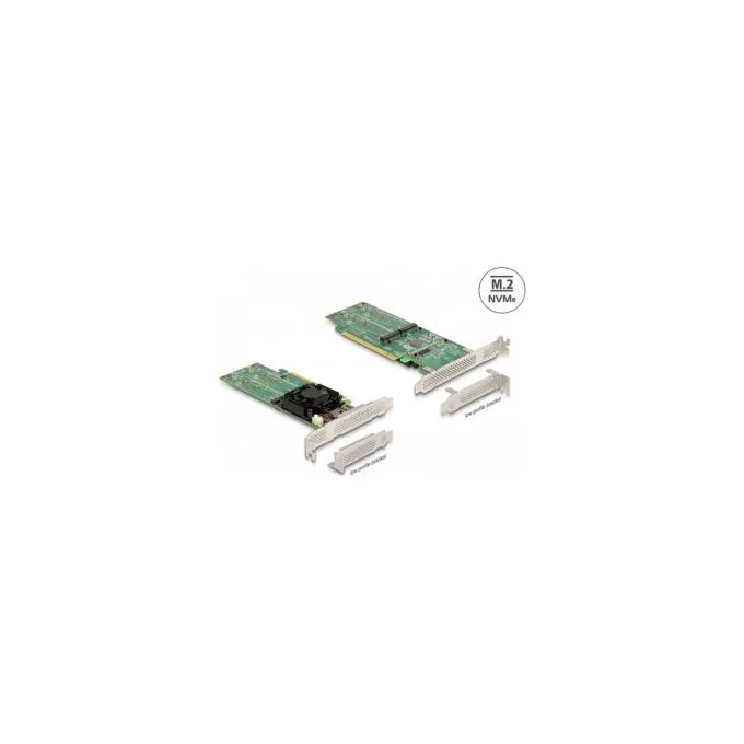 PCI Express x16 Karte zu 4 x intern NVMe M.2 Key M - Low Profile Formfaktor — image 1