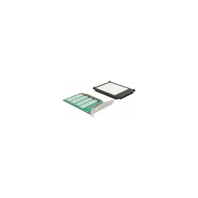 PCI Express x16 Karte zu 4 x intern NVMe M.2 Key M mit Kühlkörper - Bifurcation — image 4