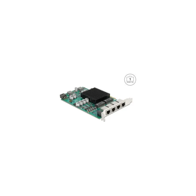 PCI Express x4 Netzwerkkarte Gigabit LAN 4 x RJ45 mit PoE+ i350 — image 2