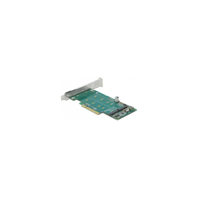 PCI Express x8 Karte zu 2 x intern NVMe M.2 Key M - Bifurcation - Low Profile Formfaktor — image 1
