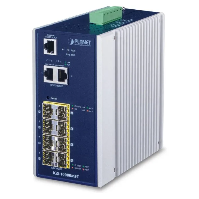 Planet IGS-10080MFT Industrial Managed Switch — image 1