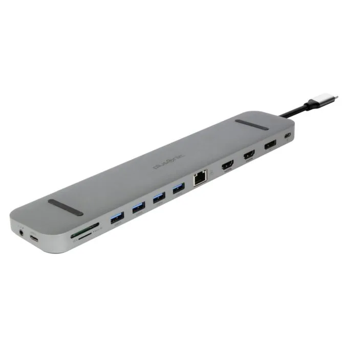 Plusonic USB-C Docking Adapter Hub 9in1 with HDMI DP LAN USB — image 1