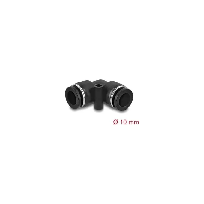 Pneumatik Steckverbinder 10 mm mit Befestigungsloch 90° gewinkelt — image 1