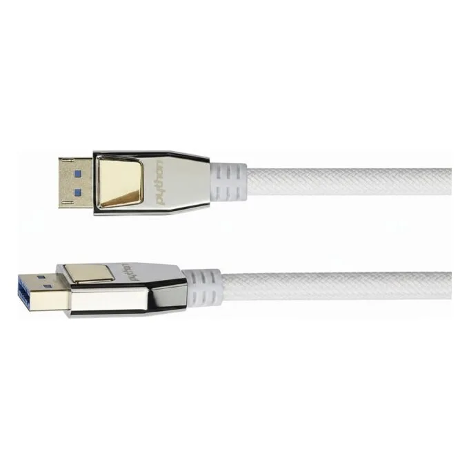 Python DisplayPort 2.0 Kabel Nylongeflecht weiß 0,5m — image 1