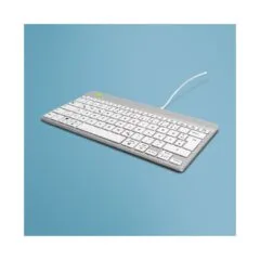 R-Go Compact Break ergonomische Tastatur QWERTZ (DE), verkabelt, weiß