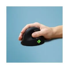 R-GO HE Maus - ergonomische Maus, Größe L, für Rechtshänder, vertikale Maus, 4 Tasten, kabellos