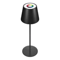 RealPower LED-RGB Tischlampe dimmbar mit Akku.schwarz