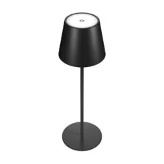 RealPower LED-Tischlampe dimmbar kalt warm mit Akku. schwar