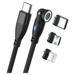 RealPower Magnetic cable 100 Watt.1m.black mit Adaptern