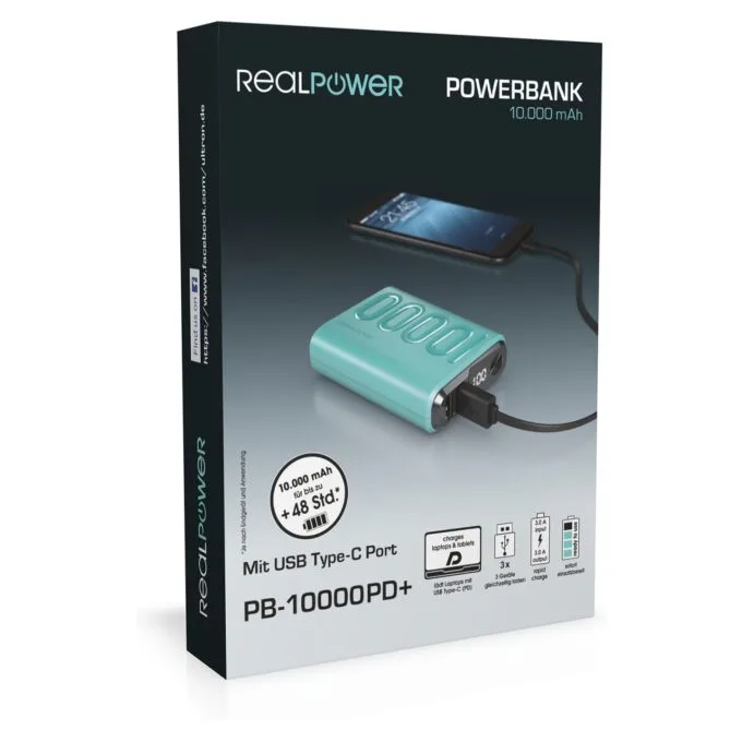 RealPower Powerbank PB-10000 PD+ Nutopia 10.000mAh — image 6