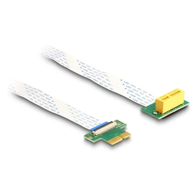 Riser Karte PCI Express x1 Stecker zu x1 Slot 90° gewinkelt mit FPC Kabel 30 cm — image 1