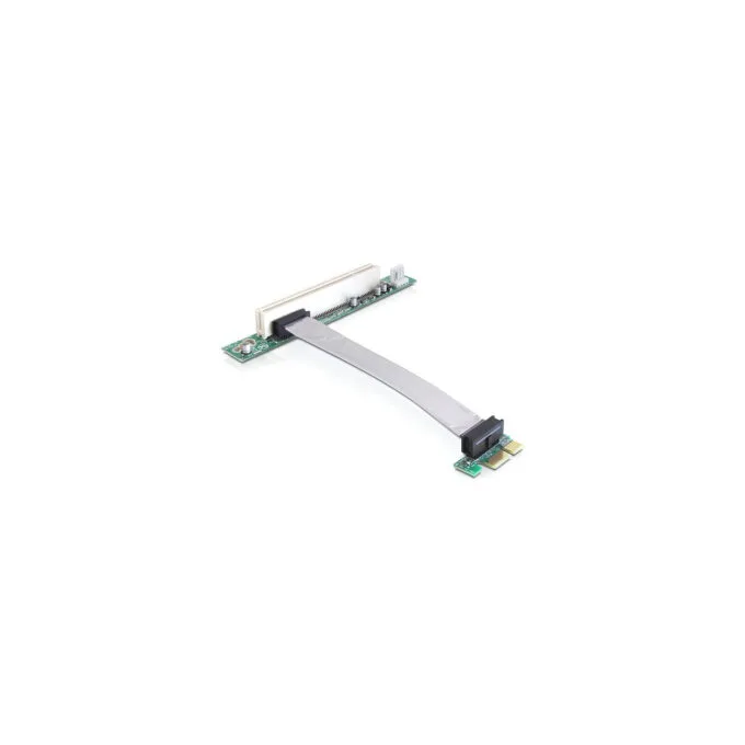 Riser Karte PCI Express x1 to 1 x PCI mit flexiblem Kabel 13 cm links gerichtet — image 1