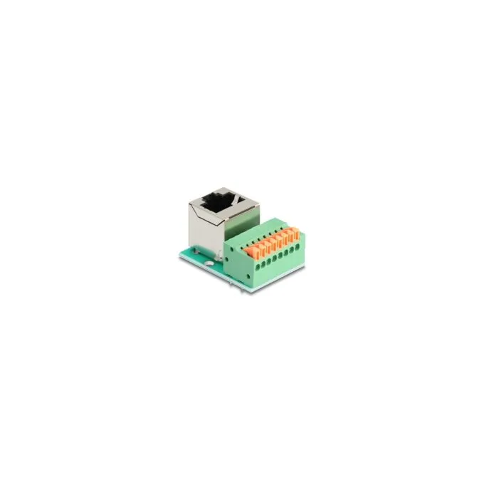 RJ45 Buchse 90° gewinkelt zu Terminalblock mit Drucktaster Cat.5e — image 2