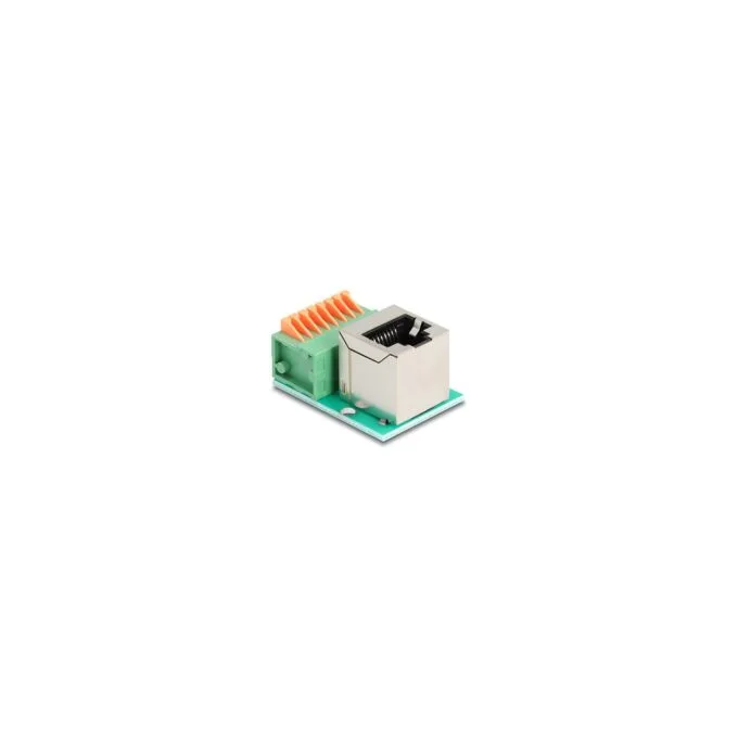 RJ45 Buchse 90° gewinkelt zu Terminalblock mit Drucktaster Cat.5e — image 1
