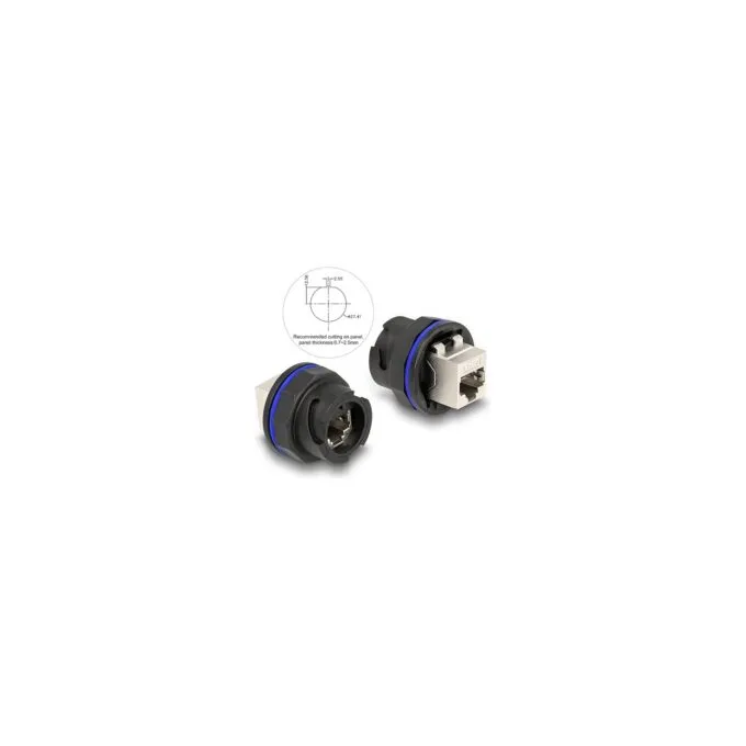 RJ45 Cat.6A Einbaubuchse Kupplung schwarz — image 3