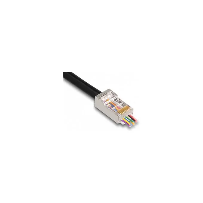 RJ45 Modularer Stecker mit vorderer Öffnung (easy connect) Cat.6 und Knickschutztülle 50er Set — image 4