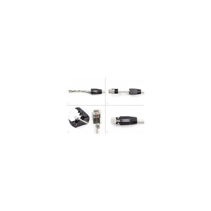 RJ45 Modularer Stecker mit Zugentlastung Cat.6A. Cat.7 und Knickschutztülle 25er Set — image 4