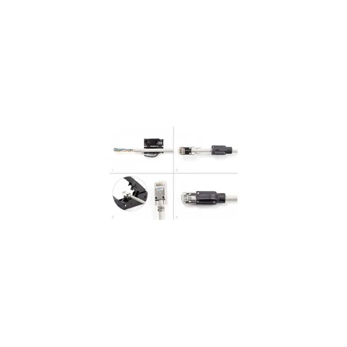 RJ45 Modularer Stecker mit Zugentlastung Cat.6A und robuster Knickschutztülle 25er Set — image 3