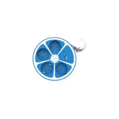 ROLINE 4-fach Steckdosenleiste mit Schalter. rund. USB-Charger A+C. blau. 3 m