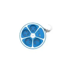 ROLINE 4-fach Steckdosenleiste mit Schalter. rund. UTE Version. USB-Charger A+C. blau. 1.5 m