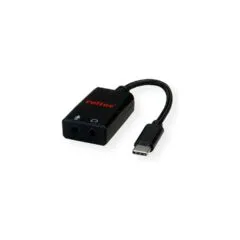 ROLINE Adapter USB Typ C - 2x 3.5mm Audio. ST BU. 0.13 m