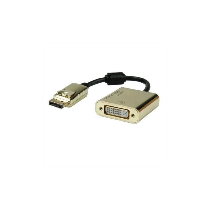 ROLINE GOLD 4K DisplayPort-DVI Adapter, Aktiv, v1.2, DP ST - DVI BU — image 1