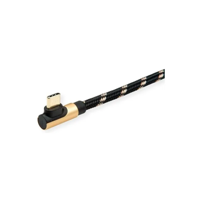 ROLINE GOLD USB 2.0 Kabel. USB A ST reversibel - USB C ST gewinkelt. 0.8 m — image 3