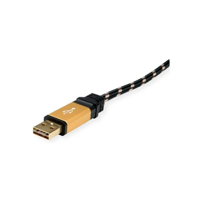 ROLINE GOLD USB 2.0 Kabel. USB A ST reversibel - USB C ST gewinkelt. 0.8 m — image 4