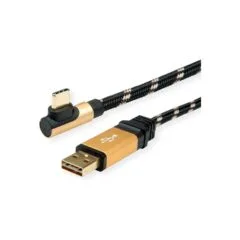 ROLINE GOLD USB 2.0 Kabel. USB A ST reversibel - USB C ST gewinkelt. 3 m