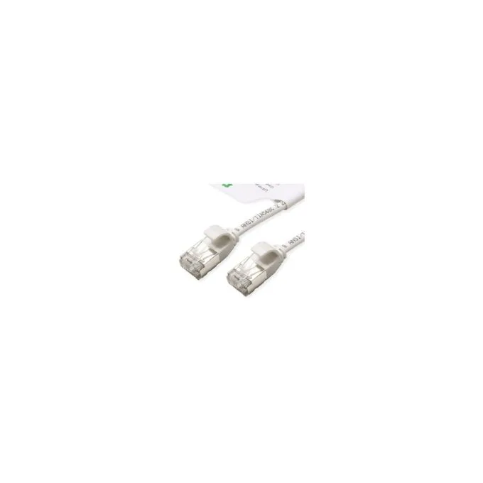 ROLINE GREEN U FTP Patchkabel Cat.6A (Class EA), LSOH, slim, wei, 0,3 m — image 1