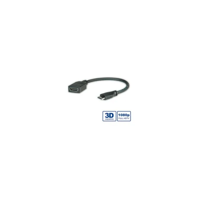 ROLINE HDMI High Speed Kabel mit Ethernet HDMI BU - Mini HDMI ST 0.15m — image 2