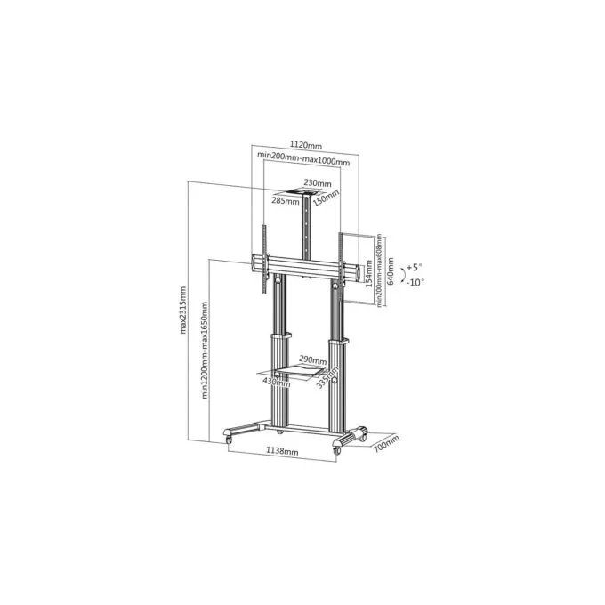 ROLINE LCD- TV-Rollstnder. 60-100 Zoll. bis 100kg. silberfarben — image 2