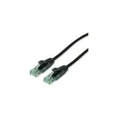 ROLINE RM Patchkabel Cat.6A UTP. schwarz. 0.5 m