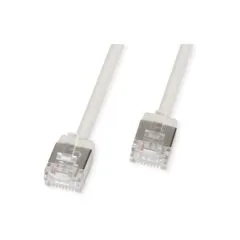 ROLINE U FTP DataCenter Patchkabel Cat.6A (Class EA). LSOH. slim. extra kurzer Stecker. grau. 1.5 m
