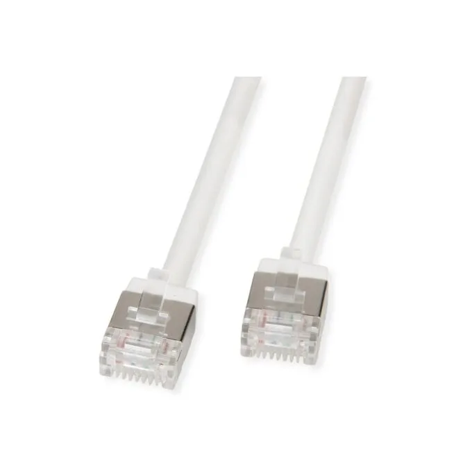 ROLINE U FTP DataCenter Patchkabel Cat.6A (Class EA). LSOH. slim. extra kurzer Stecker. wei. 3 m — image 1