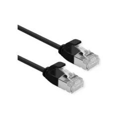 ROLINE U FTP DataCenter Patchkabel Cat.6A (Class EA). LSOH. slim. schwarz. 0.5 m