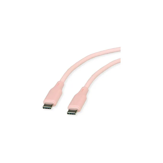 ROLINE USB 2.0 Kabel. Typ C-C. ST ST. Silikon. 60W. pink. 1 m — image 1