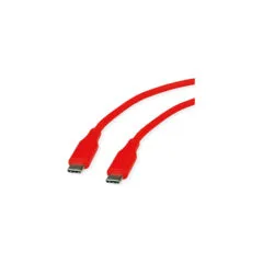 ROLINE USB 2.0 Kabel. Typ C-C. ST ST. Silikon. 60W. rot. 1 m