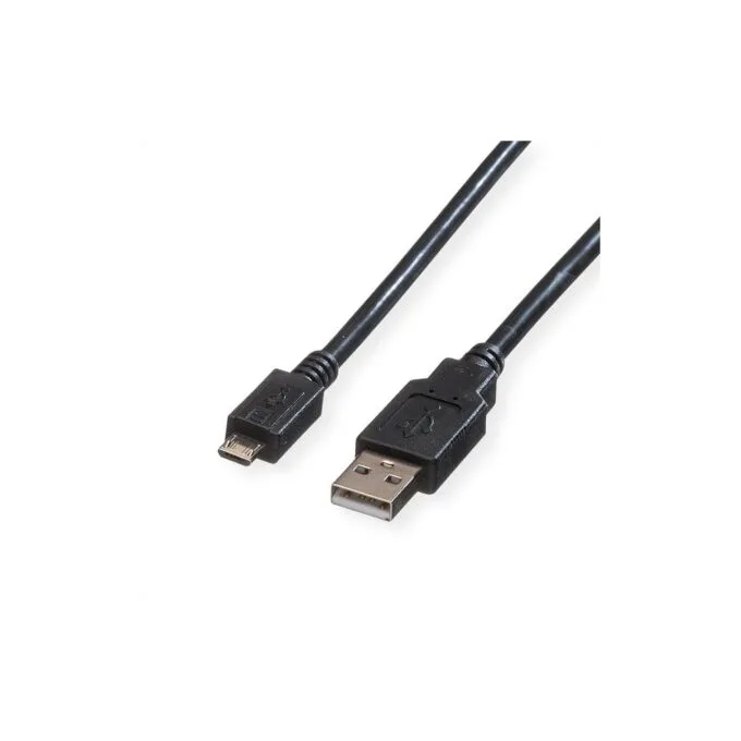 ROLINE USB 2.0 Kabel USB A ST - Micro USB B ST schwarz 1.8m — image 1