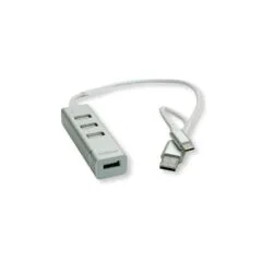 ROLINE USB 2.0 Notebook Hub. 4 Ports. Typ A+C Anschlusskabel