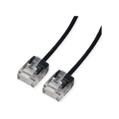 ROLINE UTP DataCenter Patchkabel Cat.6A (Class EA). LSOH. slim. extra kurzer Stecker. schwarz. 2 m