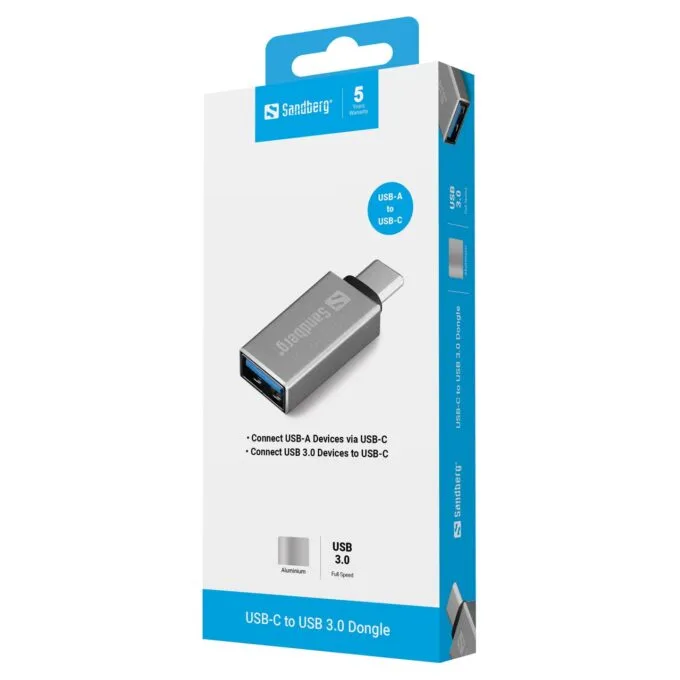 Sandberg 136-24 USB-C to USB 3.0 (ST-BU) Adapter Silver — image 3