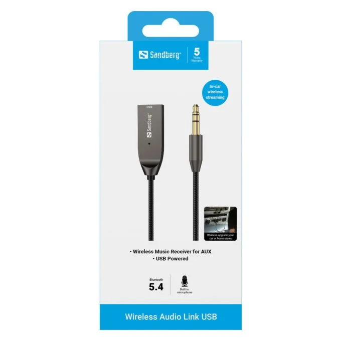 Sandberg Bluetooth Audioempfänger AUX-Anschluss Schwarz — image 4