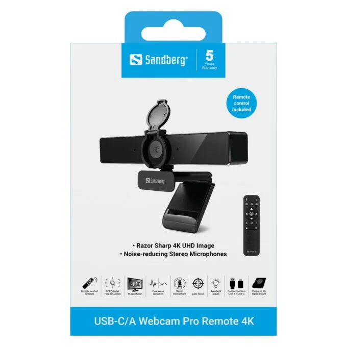 SANDBERG USB-C A WEBCAM PRO REMOTE 4K — image 8