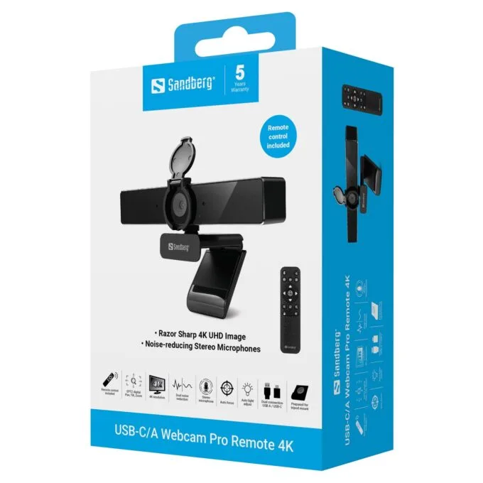 SANDBERG USB-C A WEBCAM PRO REMOTE 4K — image 9